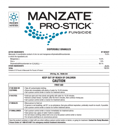Manzate Pro-Stik Fungicide (mancozeb) - 6 lbs.